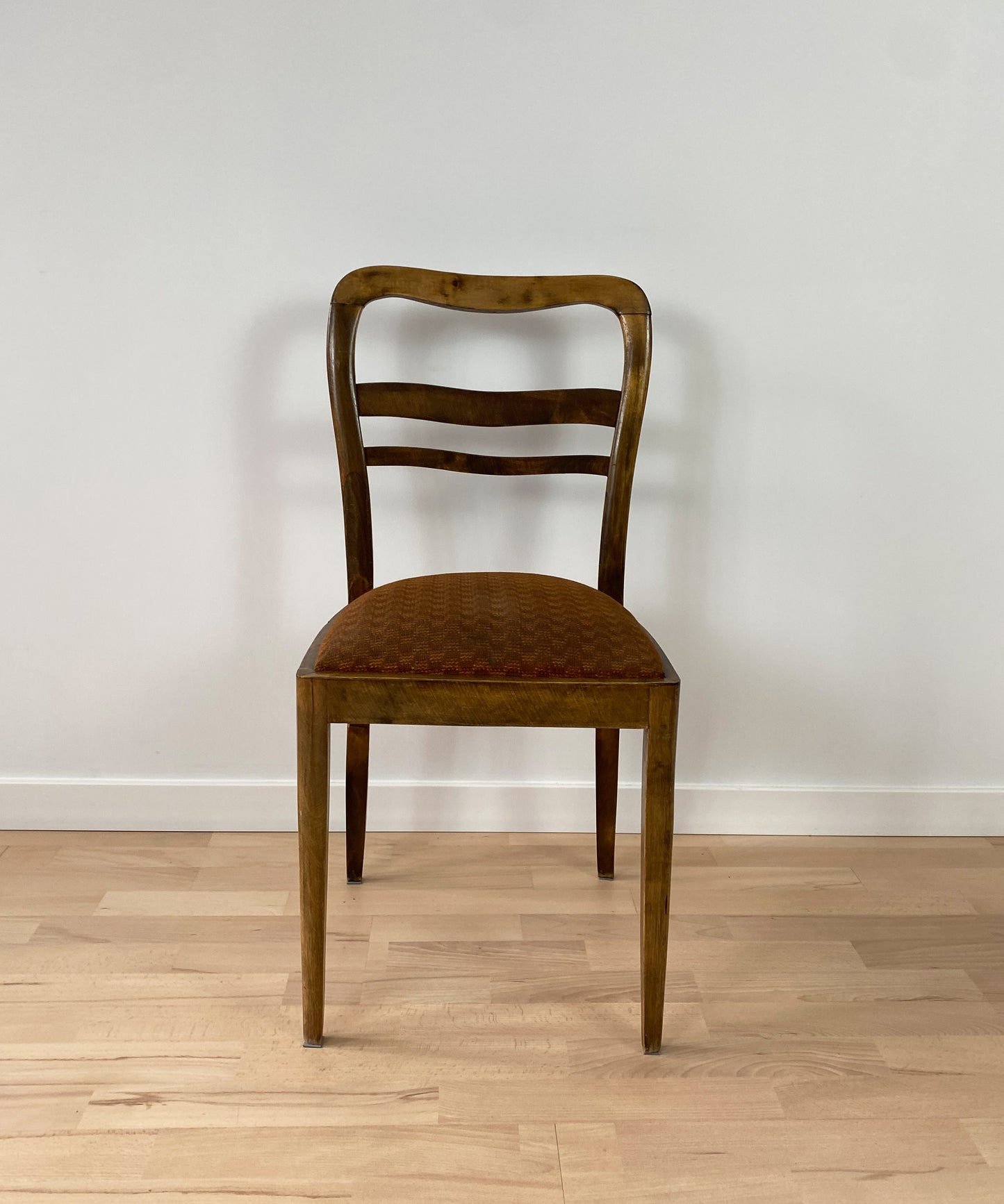 Krzesło drewniane tapicerowane Art Deco | lata 30 XX vintage | 5 sztuk