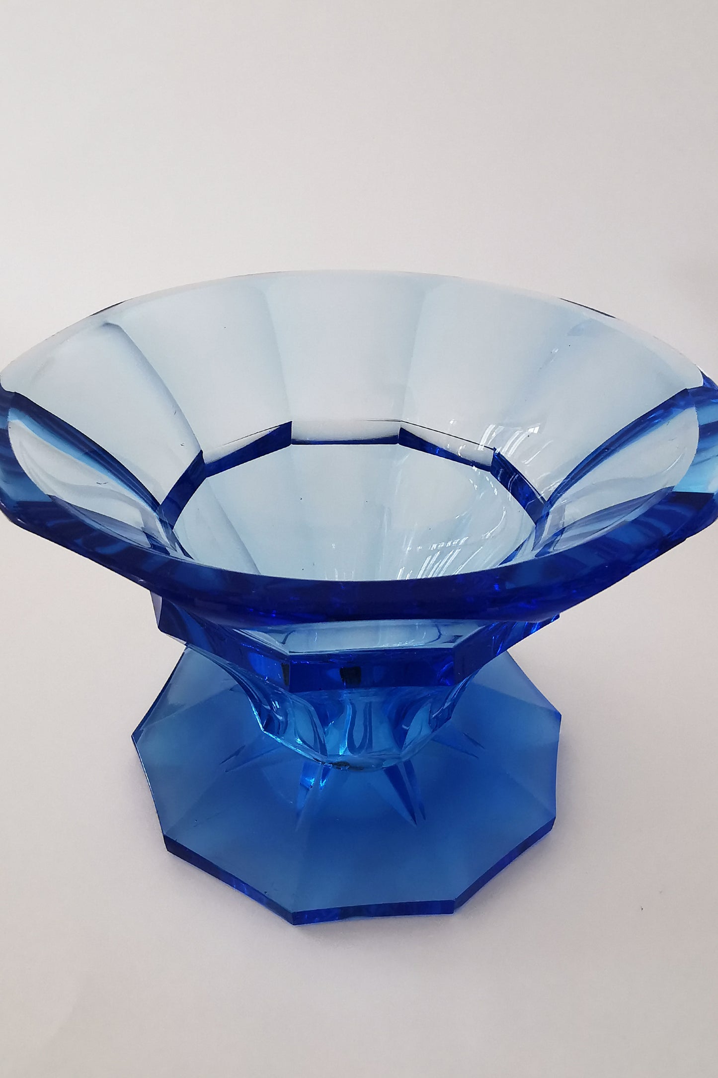 Wazon Art Deco kryształ niebieski