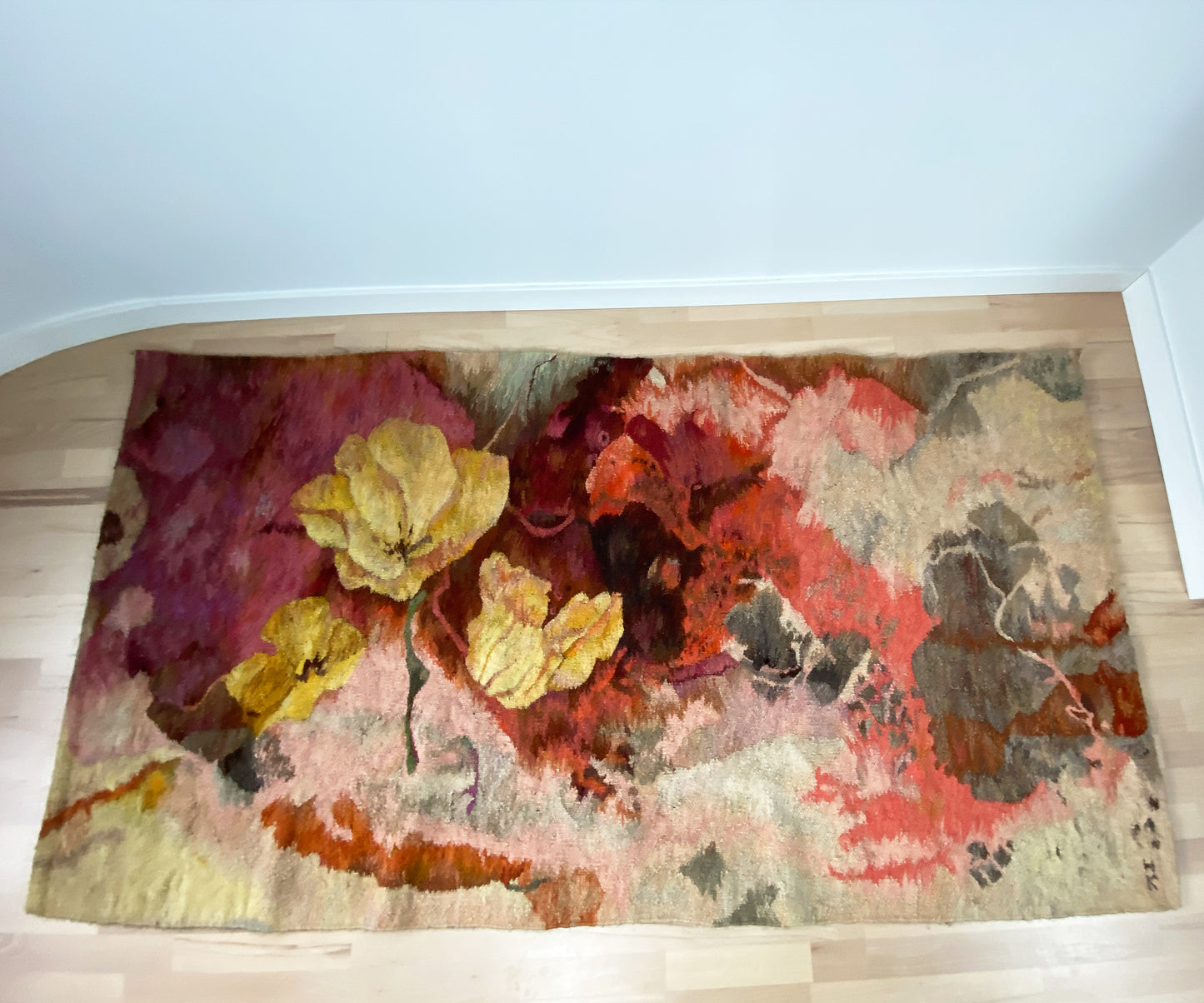 Gobelin "Tulipany" Honorata Kozłowska "Artes" Gdańsk | vintage dywan