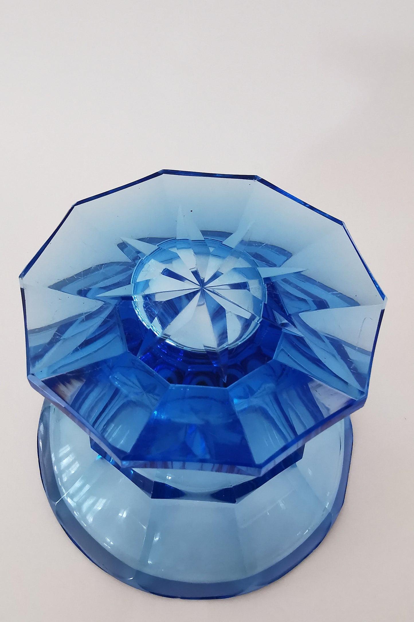 Wazon Art Deco kryształ niebieski